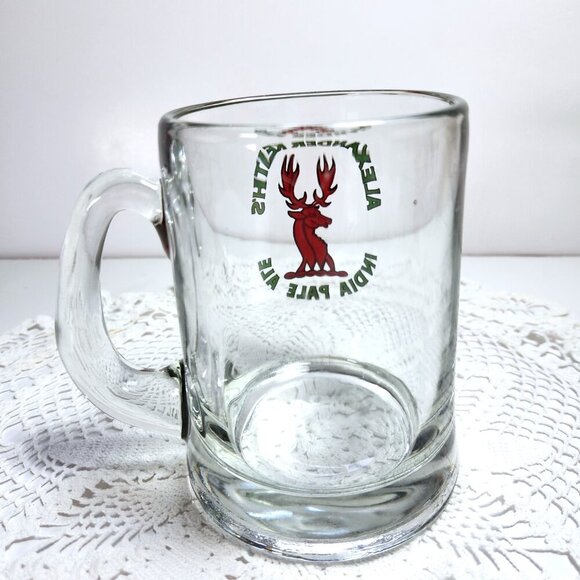 Alexander Keiths Beer Stein India Pale Ale Mug Cup Thick Heavy Clear Glass 450ml - Picture 5 of 10